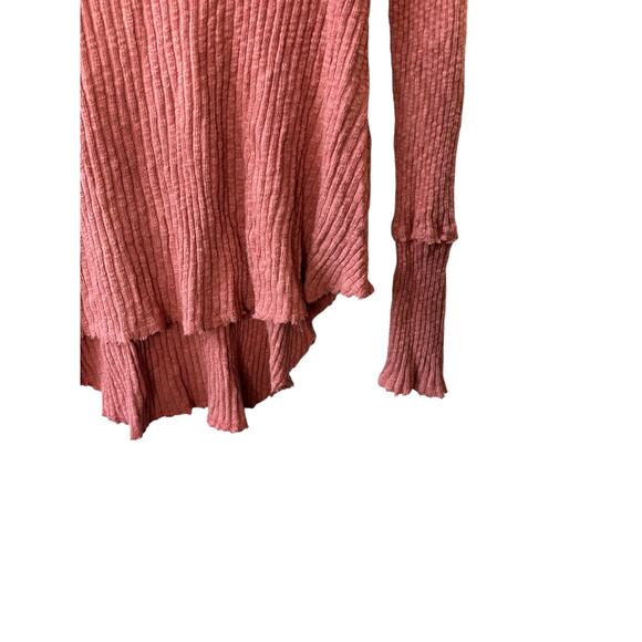 Altar’d State Salmon Pink Ribbed Cowl Neck Top Women's Size Medium - Picture 4 of 7